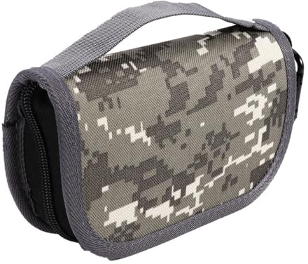 GLEAVI EVA Angeltasche Ködertasche Klein Camouflage Rutschfeste Kratzfeste Aufbewahrungstasche mit Reißverschluss und Karabiner für Angelzubehör