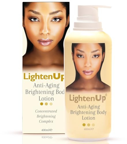 LightenUp Anti-Aging Bodylotion 400 ml – Formel zum Verblassen dunkler Flecken, Anti-Aging und antioxidative Eigenschaften, mit Arganöl und Sheabutter
