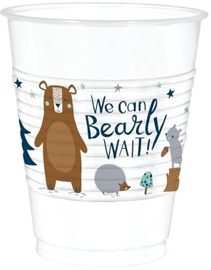 Amscan 422164 - Baby Shower Bear-ly Wait Plastic Party Cups - 25 Pack