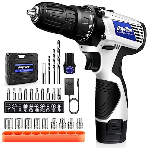Cordless Drill Driver 16.8V Electric Drill Driver Kit, Variable Speeds, 3/8 Inch Keyless Chuck, with Li-Ion Battery, Fast Charger, 23pcs Accessories and Storage Case