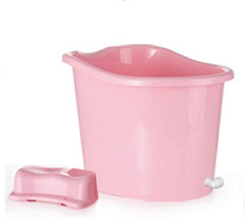 Badewannne Reisebadewanne freistehend Campingbadewanne mobile Babywanne Kinderbadewanne Outdoor bath tube (55x46x43cm, Pink)