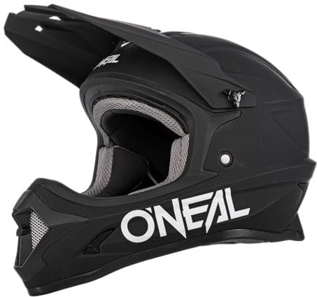 O'NEAL | Motocross-Helm | Kinder | MX Enduro | ABS-Schale, Lüftungsöffnungen für optimale Belüftung & Kühlung | 1SRS Youth Helmet SOLID | Schwarz | Größe L (51/52 cm)