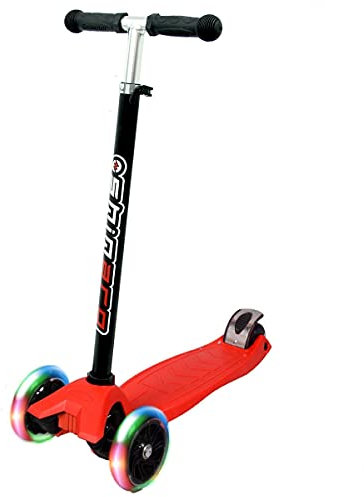 Shinaro 3 Rollen Licht Rot Maxi Scooter