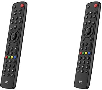 One For All URC1240 Contour Universal 4 in 1 Remote Control, Black, 2.0 cm*22.3 cm*4.4 cm & Contour TV Universal Remote Control URC1210 – Ideal replacement for all types of TVs - Black