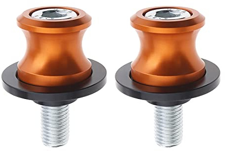 OTOTEC 2pcs M10/10mm Swing Arm Spools Aluminum Orange Motorcycle Accessories Compatible with KTM DUKE 125 200 250 390 490 M10x1.25mm