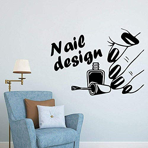 Kunst Nagelstudio Wandtattoo Nagellack Nagel Shop Glastür Dekoration Wandaufkleber Vinyl Abnehmbare Nagelstudio Dekoration Poster 59X42Cm
