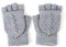 Damen Flip Handschuhe ，Winter Handschuhe Fingerlose Fäustlinge Damen Unisex Doppelfunktione Winterhandschuhe Fingerhandschuhe Strickhandschuhe mit Flip Top （grau）