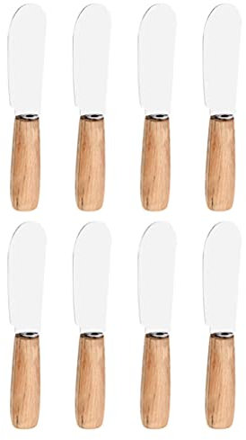 8Stück Buttermesser Klein Käsemesser aus Edelstahl Brotzeitmesser Set Kleine Brot Creme Messer Marmeladenmesser und Butter-Käse-Spatel für Sahne und Käse
