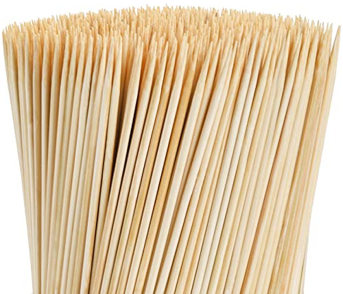 Fasmov Bamboo Skewer Sticks, 1000 Pack 12 inches Barbecue Kabob Skewers for Grill, BBQ, Kebab, Marshmallow Roasting or Fruit Sticks