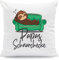 GRAVURZEILE Kissen mit Spruch - Schnarchecke - Lustiges Motiv Faultier - bedruckter Bezug mit Reißverschluss - Witzige Geschenk für Papa zum Geburtstag Weihnachten - mit Füllung - Farbe: Papa