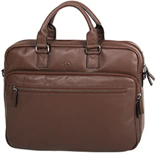 Katana 89615 Laptoptasche, Rindsleder, genarbt, braun, one size, Zeitgenössisch