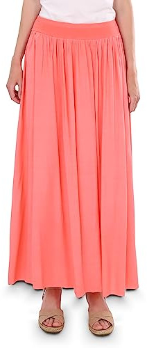 Malito Damen Maxi Rock, Langer Rock Blickdicht, Sommerrock mit elastischem Bund - 2203