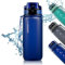 Wessper Tritan Trinkflasche 500ml Blau Wasserflasche Mit Zeitmarkierung BPA-frei | Auslaufsichere Sportflasche Für Fahrrad Schule Kinder Wandern Sport | Water Bottle Fitness Flasche Spülmaschinenfest