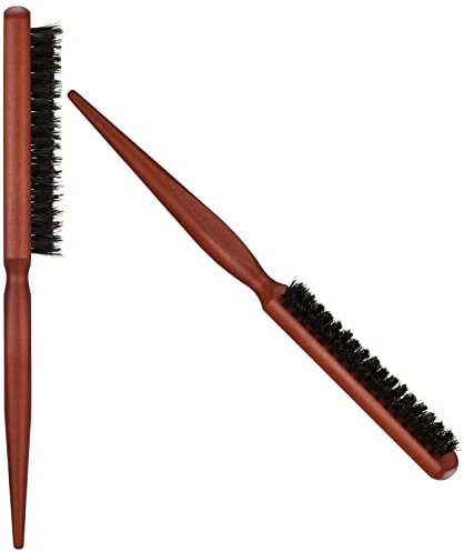 Xinzistar 2 Stück Teasing Hair Brush Boar Bristle Tail Comb, Wildschweinborsten Haarbürste für langes, Dickes, lockiges, welliges, trockenes oder geschädigtes Haar