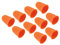 PATIKIL 0.79 10Pack Gummi Fingerspitze Silikon Daumen Fingerkuppen Schutz Abdeckungen Schutzpolster Fingerhut Griffe für Büro Zählen Nähen Orange Groß Größe
