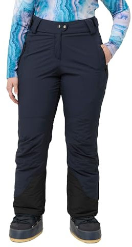 Ulla Popken Damen Funktionshose Skihose Wasserdicht, Uni Hose, Marine, 46