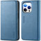 TUCCH Hülle für iPhone 15 Pro 5G Schutzhülle [RFID Blocker] Stoßfeste Cover, TPU [Kartenfach] [Standfunktion] Kunstleder Handyhülle, Case Kompatibel mit iPhone 15 Pro 2023 (6,1 Zoll), Blau