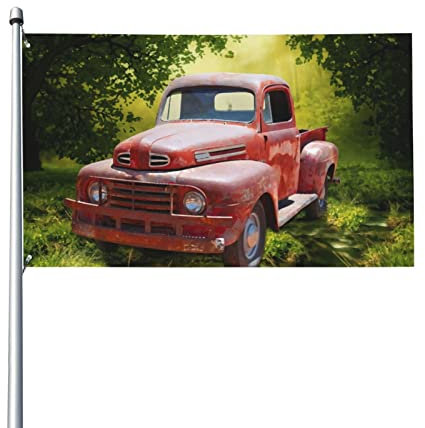 Bandera decorativa para exteriores de 3 x 5 pies, bandera grande de jardín, bandera divertida de coche rojo, bandera de barlovento, bandera de poliéster para patio, bandera de festival de temporada