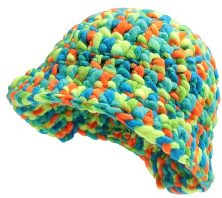 ZLYC Damen Winter Fischerhut Mode Strick Cloche Mütze Einfarbiger Warm Hut(Gemischt Neon)