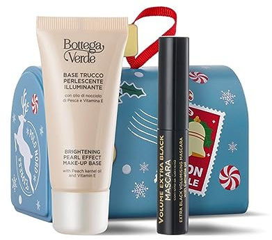 Bottega Verde - Xmas Box mini, Mascara, 8ml, Base trucco, 30ml | Confezione Regalo, Idea Regalo
