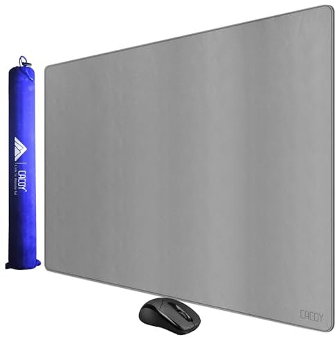 Cacoy 1000x600 mm Große PU-Leder Schreibtischunterlage, Erweiterte Gaming-Mauspad XXL, Multifunktion Schreibtischschutz für Tastatur und Maus Unterlage Schreibtisch für Büro und Zuhause (Grau)