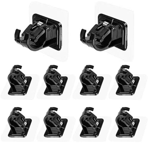 Self Adhesive Curtain Rod Bracket, 14Pcs Adhesive Curtain Rod Holder, Nail Free Adjustable Curtain Rod Holders, Curtain Pole Wall Brackets for Bathroom Kitchen Home
