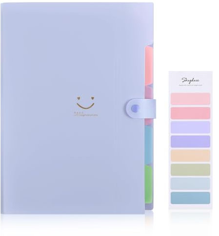 SKYDUE Fächermappe, Mappe Mit Fächern, Dokumentenmappe A4 Mit Etiketten, Ordnungsmappe Mappen Ordnersystem, Document Organizer Für Zuhause, Büro, Schule Und Auf Reisen(Hellviolett)