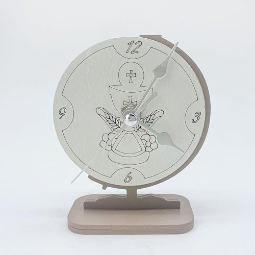 Doni Bomboniere 6 pz. Bomboniera Comunione Orologio Simboli sacri Bambino Calice Ostia Maschio Bambina Legno inciso Femmina Idee Originali Economica Complete