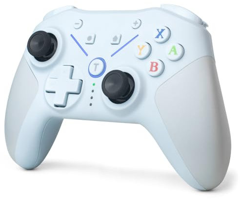 DoJoZone Switch Controller per Switch/Lite/OLED/PC, Wireless Pro Controller Switch, Bluetooth Joystick con Turbo, 6-Axis Gyro, Doppia Vibrazione, Svegliati