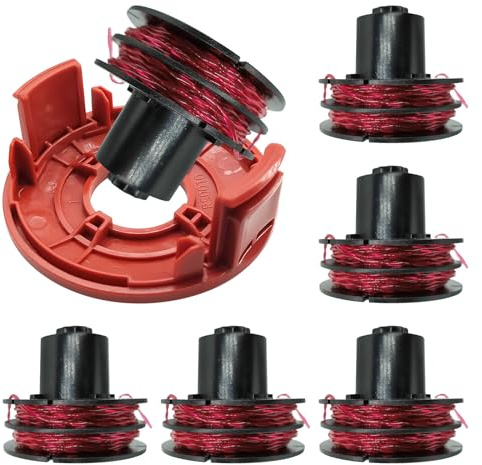 112966 Ersatz-Saitenspule für AL-KO GTE 350/450/550, Rasentrimmer-Ersatzspule mit RS0010 Abdeckung (6 Spulen + 1 Abdeckung)