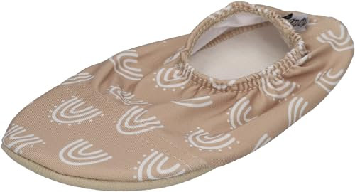 Slipstop Kinder Hausschuhe Badeschuhe Caramel Regenbogen beige, Größe:27/29 EU