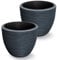 Casaria® 2X Blumentopf 30L Anthrazit Rillentopf mit Einsatz Kunststoff Winterfest Garten Terrasse Pflanzkübel Übertopf Pflanzkasten Blumenkübel 40x32cm