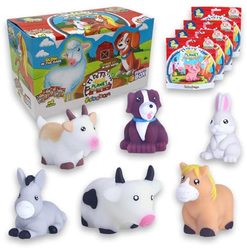 #sbabam Funny Box Jelly Planet Farm Friends, Haustier Spielzeug für Weich und Duftend, 4 Stück, Spiele für Zeitungskiosk - Farm Tiere für Ideal als Baby Geschenk Spielzeug