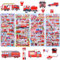 ALEGRE 3D Feuerwehr Sticker für Kinder - 4 Blätter Puffy Aufkleber Set für Jungen und Mädchen - Belohnungssticker für Party, Kindergeburtstag, Gastgeschenke