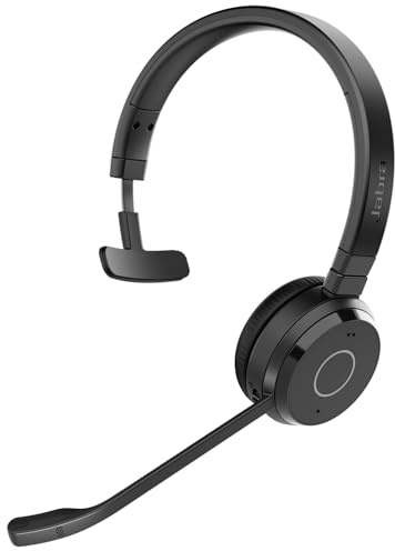 Jabra Evolve 65 TE (Third Edition) Wireless Single-Ear Headphones - Noise-Canceling Mic, 16 hrs Battery Life, Dual Connectivity, Works with All UC Platforms Like Zoom & Google Meet, Black