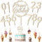 Happy Birthday Tortendeko mit Cake Topper Zahlen 0-9, Holz Kuchendekor Cupcake Topper Kuchen Deko für Mädchen Junge Frauen Mann Geburtstagsfeiern Hochzeit