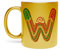Fabulous Goldene Tasse aus verchromter Keramik - W William Wendi Buchstabe Alphabet Vorname Weihnachten Kinder - 325 ml