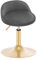 WOLTU Schminkstuhl, Hocker höhenverstellbar, Bürohocker drehbar, Esszimmerstuhl, Küchenhocker, Drehhocker, Schminkhocker, Samt, 42,5-58 cm, für Wohnzimmer Schlafzimmer,dunkelgrau,BH425dgr-1
