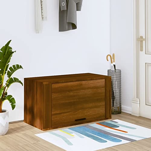 Lauuoeriau Wandschrank Schuhschrank Braun Eiche 70x35x38cm Kiefer Massivholz