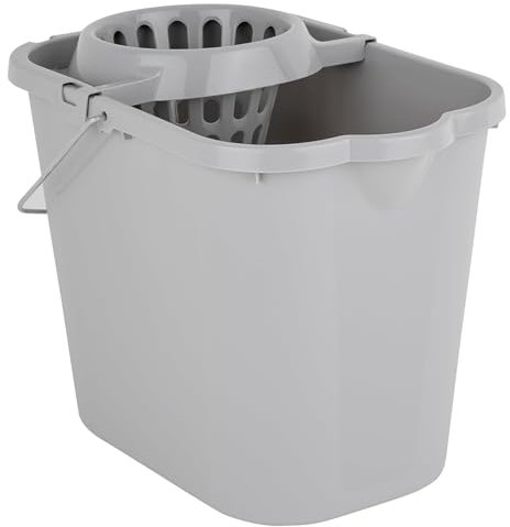 Multi Surface Plastic 12 Litre Mop Bucket 2.6 Gallon With Wringer & Handle Ideal For Hard Floors (1)