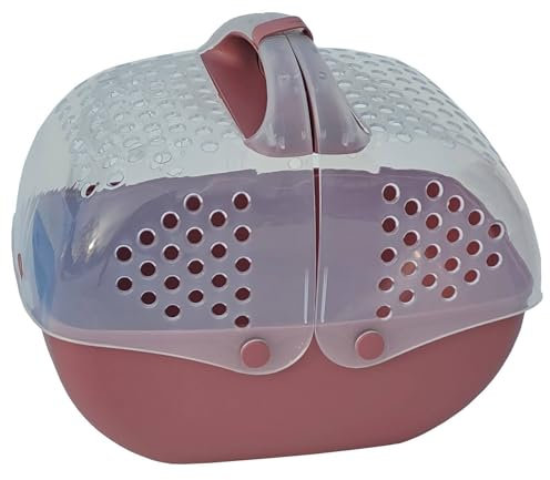 Transportbox für Kleintiere wie Meerschweinchen, Kaninchen usw. 36 x 25 x 29 cm Rosa