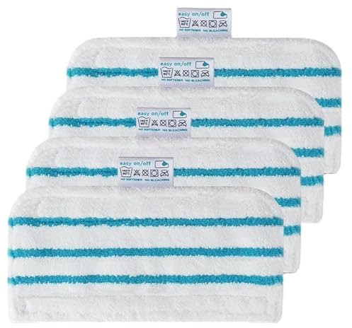 CLEK 4Pcs Washable Steam Mop Pads for Beldray BEL01097 Steam Cleaner, Microfibre Steam Mop Pads, Replacement Steam Mop Pads for Black and Decker FSM1600 FSM1610 FSM1620, FSMP20-XJ