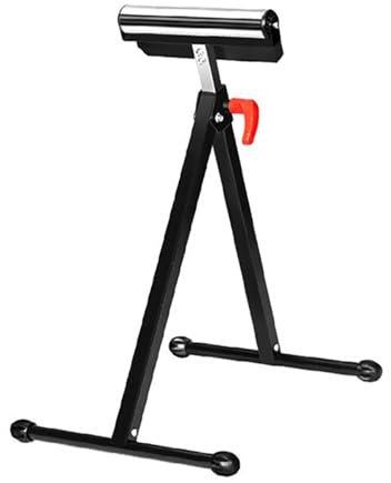 QYLTTDM Folding Roller Stand, Table Saw Outfeed Table, 198 LB Height Adjustable Roller Support Stand 27-43 Inch, Heavy Duty Load Capacity, Outfeed Woodworking, Power Tool Stands, 1 Pack