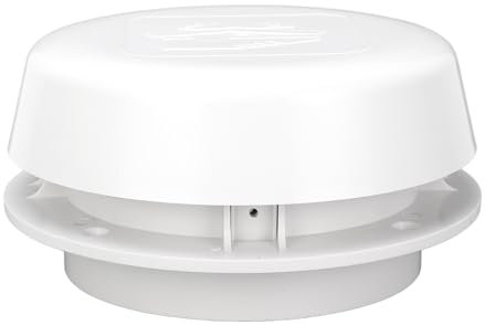 Round RV Ventilation Cap, 155mm RV Roof Vent Cap Mushroom Outlet Ventilation Cap Air Fan Exhaust Outlet Vent Cap with Mesh Screen for Campervan Yacht
