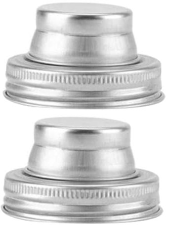 LIGIGWASH 2 Pcs Stainless Steel Mason Jar Shaker Lids for Mouth Jars for Dispensing Spices Flour Sugar and Cocktails with Nonslip Grip and Design