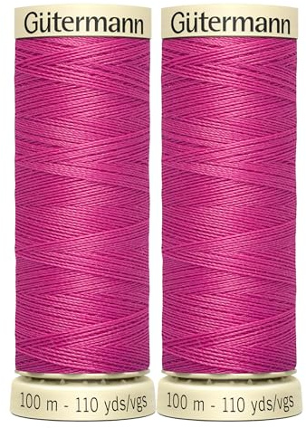 2X 100m Gutermann Sew-All Polyester Thread for Hand or Machine Sewing, Hot Pink 0733 – Bundled by GetInStyle Shop