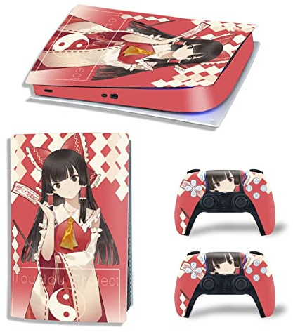 Kein Schäumen Blasenfrei Anime Aufkleber Skin Für PS5 Digitale Ausgabe Konsole Und 2 Controller Vinyl Cover Skins Wraps, Blasenfrei, Langlebig, Kratzfest 61140