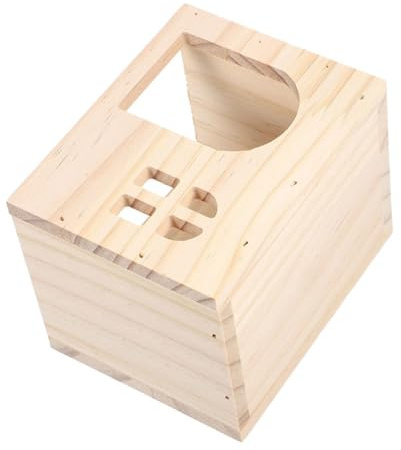 Levemolo Hamster Holzhaus Multifunktional Sicher Versteck Kleintierhaus für Meerschweinchen Ratten Nager Gehege Zubehör Praktisch und Leicht zu Reinigen