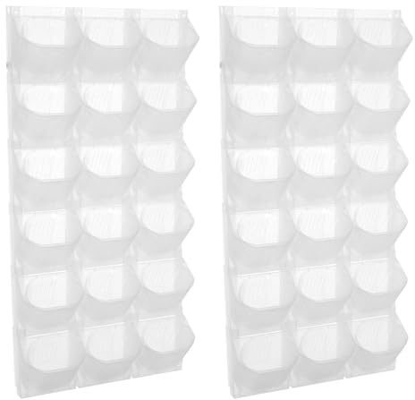 DunleyMin Fioriera verticale da appendere a parete, con 36 tasche, per giardini, balconi (bianco)