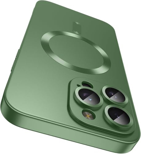 FAOMSEBS Cover per iPhone 12 Pro Max, Compatibile con MagSafe | con Protettore per Lenti Fotocamera, Magnete Stabile, Aderente, Morbido Total Body, Antishock per Uso Quotidiano e Viaggio